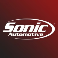 Sonic Automotive logo on a red background