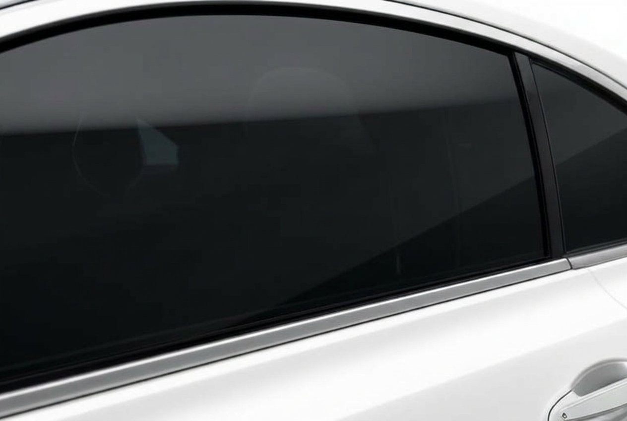 Maximum darkness 5% VLT limo tint automotive window film shade for complete privacy.